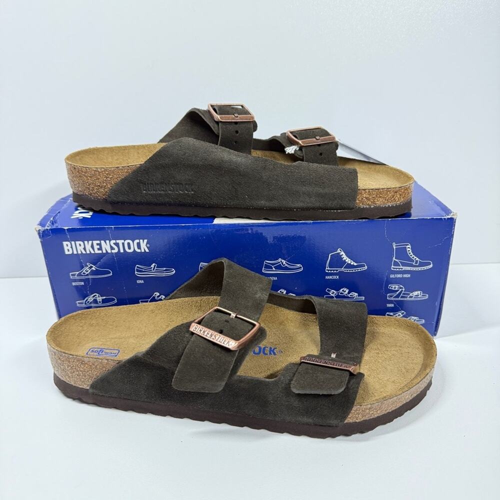 NIB • Birkenstock Arizona Soft Footbed Suede Leather Size:41 L10/M8 Normal Width - Picture 2 of 8